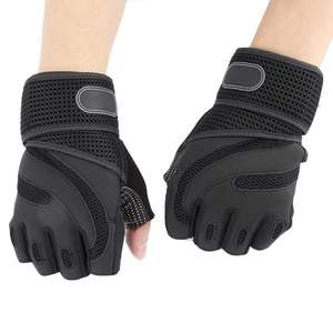 Gant de levage de sport de Bruxelles, gant de cyclisme de sport de levage Gant demi-doigt respirant en fibre Grip supplémentaire (Noir) - Product Image 1