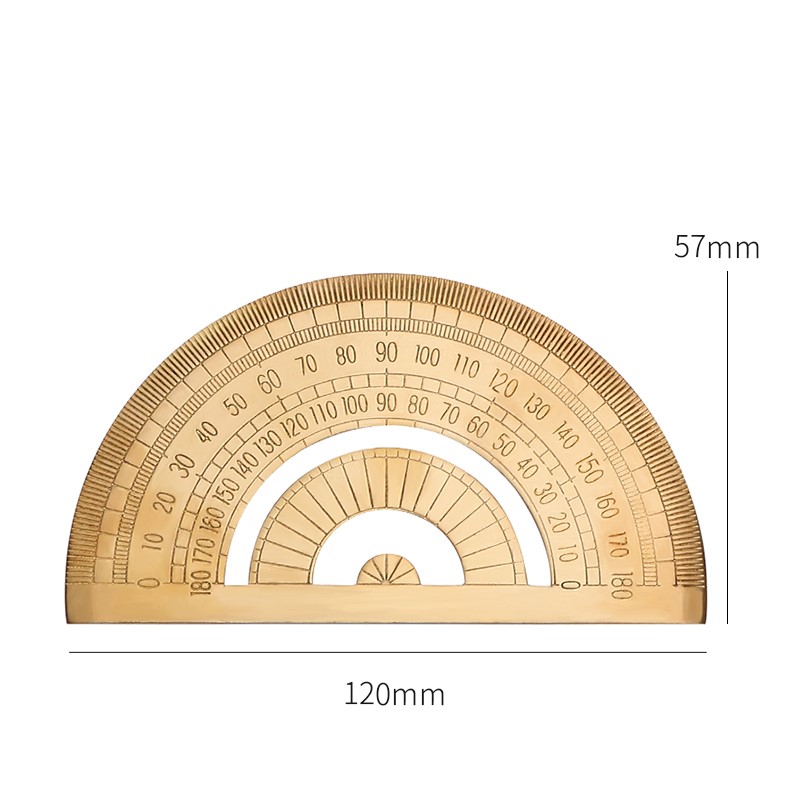 Maxery скандинавский Ретро латунный золотой весы измерительный компас канцелярские принадлежности латунный транспортир утолщенный 2 мм