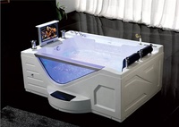 Bak Mandi Whirlpool Akrilik Modern Harga Pabrik Murah dengan Drainase untuk Dua Orang, Bak Mandi Air Panas Spa