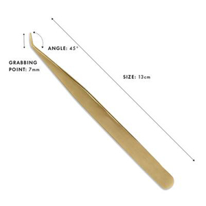 Pinces à cils professionnelles à pointes en fibre pour greffe de cils, pinces à nano-adhérence, pinces russes à 90 et 45 degrés pour extensions de cils - Product Image 6