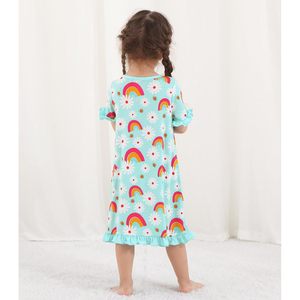 DREAMHALO Toddler Girls <b>Dress</b> Short Sleeve A Line Rainbow Daisy Print Summer Casual Wear 2-6Y - Product Image 3