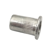Écrous à riveter moletés à tête plate en aluminium M3 M4 M5 M6, inserts filetés à extrémité ouverte pour l'assemblage de tôles minces