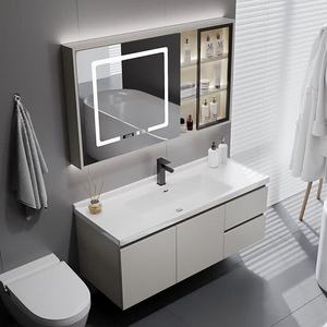 Simple solid wood <b>bathroom</b> <b>cabinet</b> wash basin <b>cabinet</b> hanging smart mirror <b>cabinet</b> - Product Image 2