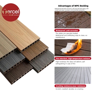 Planche de terrasse en composite WPC pour extérieur, gaufrage 3D profond, co-extrusion, gris - Product Image 2