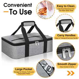 Insulated Casserole Carrier Portable Casserole Carrier for Hot or Cold Food Lunch Tote Warmer or Cooler Bag - Product Image 2