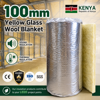Kenya : Offre Spéciale – Rouleau de Laine de Verre Ignifuge CE à Haute Performance Thermique, 100 mm, avec Feuille Métallique, pour Toitures de Structures en Acier, Entrepôts et Usines