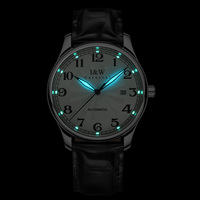 Montre automatique mécanique de luxe pour homme I&W CARNIVAL avec bracelet en cuir lumineux personnalisé, mouvement Seiko NH35, élégante et tendance