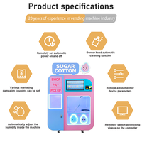 Machine à Barbe à Papa Entièrement Automatique à Écran Tactile de 21,5 Pouces, Vente Chaude, avec Système de Paiement par Pièces et Cartes de Crédit