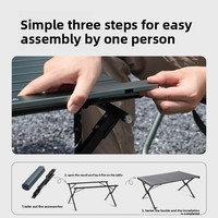 Outdoor Klappbarer Aluminium-Eierrolltisch-Set - Tragbare Terrassen-Camping-Picknick-Außenmöbel mit Stühlen für 4 Personen