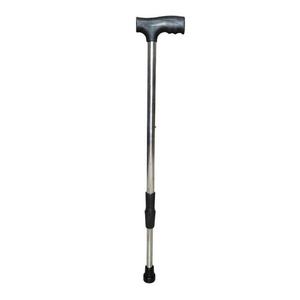 Stainless Steel Retractable <b>Cane</b> With Locking Mechanism Adjustable Height 43.3in For Elderly Walking Aid - Product Image 1