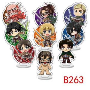 6CM 9 unids/set artesanías de plástico <span class=keywords><strong>Shingeki</strong></span> No Kyojin Mikasa Ackerman Rivaille accesorios figura acrílico Anime soporte placa - Product Image 2