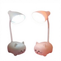 Veilleuse de table LED moderne pour enfant, design mignon de dessin animé, animaux domestiques (ours, cochon, chat, chien), en ABS, rechargeable par USB, protection des yeux