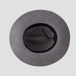 Chapeaux Fedora pour hommes gris classique Cuastom blanc homme feutre Design classique gris 100 laine Fedora chapeau - Product Image 3