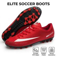 Chaussures de football FG durables pour hommes Entraînement quotidien Terrain ferme Bottes de football légères Respirantes Imperméables Confortables