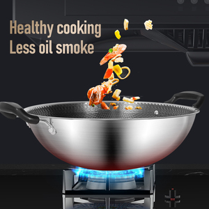 Chảo xào inox 304 KENGQ chống dính tổ ong 45cm dùng cho bếp gas - Product Image 3