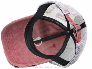 Coton Polyester 6 Panneau Broderie Distress Heavy Washed Vintage Summer Trucker Casquette Réglable Chapeau - Product Image 5