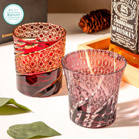 Verre à whisky en cristal artisanal de luxe de style japonais Edo Kiriko, capacité de 50 ml, boîte cadeau