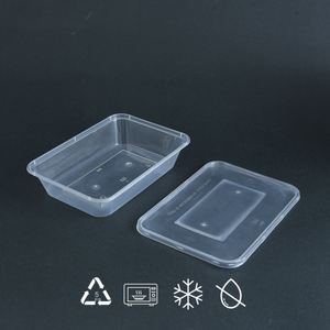 Boîte à lunch pour emporter, emballage alimentaire, 500 ml, 1000 ml, récipient alimentaire en plastique jetable transparent, compatible micro-ondes, avec couvercle - Product Image 3