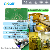 Fabricación de PCB de Alta Frecuencia Personalizada, Multicapa 4L RO4350B TU768, Orificios de 0.2mm, PCB Rígido Rogers para Pruebas de Señal 5G