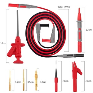 4mm chuối cắm cáp kiểm tra móc Clip thăm dò cá sấu Clip công cụ ô tô Kit 16 trong 1 vạn năng thử nghiệm chì Kit - Product Image 2