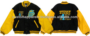 Unisex Custom Sports Varsity Baseball Jacket Color <b>Block</b> Design Streetwear Fashion Apparel Embroidered Front Formal Stand Wool - Product Image 3