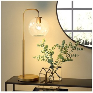Modern Luxury Indoor Iron <b>Table</b> Lamp with Clear Glass Shade E26 Base for Home Decorative or Hotel Bedroom <b>LED</b> Design - Product Image 5