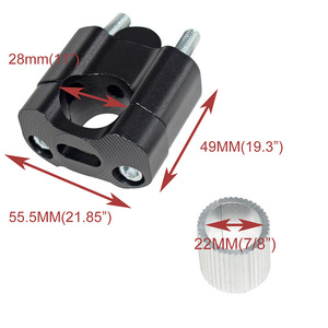 Kit de Rehausse de Guidon Moto 22mm 28mm en Alliage d'Aluminium Doré avec Anneaux Adaptateurs pour Modification de Vélo - Product Image 4