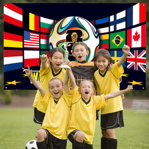 Drapeaux de supporter numériques imprimés pour événements sportifs, bannière en polyester, pour la <span class=keywords><strong>Coupe</strong></span> <span class=keywords><strong>du</strong></span> <span class=keywords><strong>Monde</strong></span> de football 2026, drapeaux de coin transfrontaliers, accessoires de cheering - Product Image 2