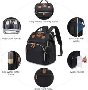 Échantillon gratuit : Sacs à langer de voyage tendance – Sacs fourre-tout multifonctionnels pour bébé avec matelas à langer et étui pour sucettes, en gros - Product Image 2