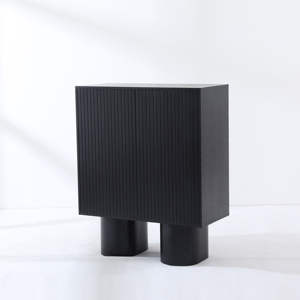 <span class=keywords><strong>Buffet</strong></span> en placage de chêne de conception moderne en gros, 2 <span class=keywords><strong>portes</strong></span>, noir, en bois, pour le salon, armoire de rangement latérale - Product Image 3