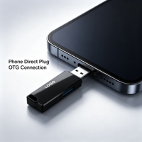 Lector de Tarjetas SD y TF OTG Externo Todo en Uno, USB 3.2 Gen1 de Alta Velocidad, Adaptador Convertidor Multi-Slot 2 en 1 para Teléfono Móvil