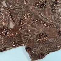 Tissu en dentelle africaine à sequins, dernière tendance 2026, tissu en maille extensible, tulle brodé, tissu en dentelle pour robes de soirée