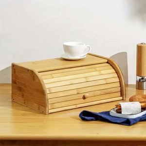 Creative Large Capacity Bamboo Bread <b>Box</b> Multifunctional Food Storage Container Pastries Donuts Bread <b>Rolls</b>-Healthy Bread Holder - Product Image 6