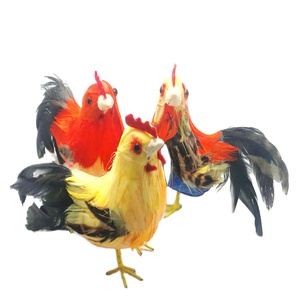 Productos Populares, Aves de Plumas Artificiales, Gallina de Tamaño Real, Adornos Coloridos para Jardín y Granja, Gallo para Decoración - Product Image 1