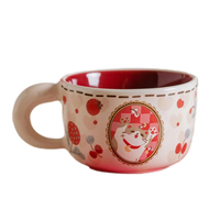 Tasse à café en céramique pour chat Vintage Cute Wealth Attraction Meow