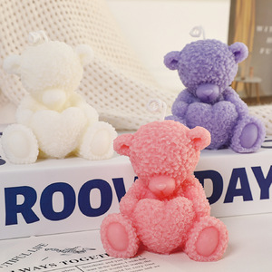 <b>Cute</b> Heart <b>Bear</b> Shaped Scented Candle Romantic Valentine Birthday Gift Home Atmosphere Souvenir - Product Image 2