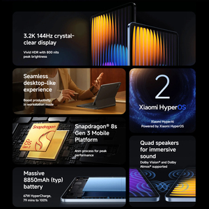 Original para Xiaomi Pad 7 Pro, Pantalla de 11.2 Pulgadas, Snapdragon 8s Gen 3 Octa-core 3.0GHz, Wi-Fi 7, 8850mAh, Asistente de IA de <span class=keywords><strong>Google</strong></span> - Product Image 2
