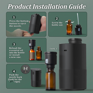 Smart USB Mini Portable Aromatherapy <b>Diffuser</b> Waterless Car & Home Fragrance Digital Touch Screen Electric Plastic Essential <b>Oil</b> - Product Image 3