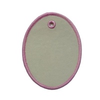 Offre Spéciale : Breloque de Sac Coréenne Ovale Beige en Tissu Sergé, Porte-clés Vierge DIY, Étiquette de Sac avec Anneau Doré
