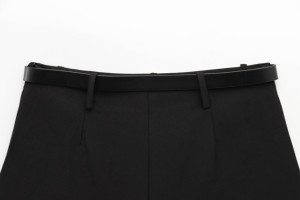 <span class=keywords><strong>Jupe</strong></span>-<span class=keywords><strong>short</strong></span> décontractée tendance à fente avant, couleur noire, vente flash pour femmes - Product Image 5