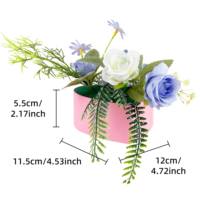 Boîte à bijoux musicale à remonter Yiyu rose avec fleurs artificielles et figurine de canard rotative, cadeau floral rond pour femmes