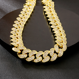 12mm Full Icedout Cubain Collier Bijoux Mode Hiphop 5A CZ Zircone Gourmette Cubain Lien Bracelet <span class=keywords><strong>Or</strong></span> <span class=keywords><strong>Blanc</strong></span> Plaqué Chaîne pour Hommes - Product Image 6