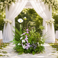 Décor floral artificiel bohème style forêt, rangée de fleurs en soie faites à la main, durable, pour mariage, fête, vitrine
