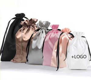 Custom Printed Silk Satin Dust Bags for Cloth and <b>Handbag</b> Luxury Gift Bags With Drawstring - Product Image 1
