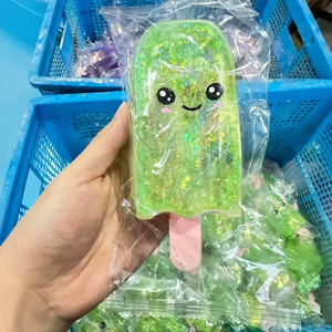 Kawaii Cartoon Face Glitter Popsicle Squeeze <b>Toy</b>, Maltose <b>Ice</b> <b>Cream</b> Decompression <b>Toy</b> Summer Party Favor Cute Girls Gift - Product Image 4