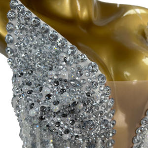 Conjunto de Body Sexy con Pedrería, Sombrero y Guantes para Festival, Traje de Espectáculo para Mujer, <span class=keywords><strong>Disfraz</strong></span> de Cantante, Bailarina, Carnaval, <span class=keywords><strong>Fiesta</strong></span> - Product Image 3