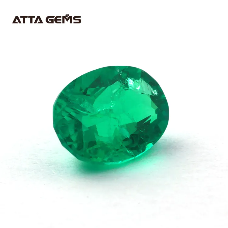 ATTAGEMS Hydrothermal Emerald stone lab created oval cut diamond for engagement ring
