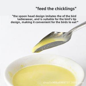 Cuillère à poudre pour oiseaux en acier inoxydable pour bébés oiseaux et perroquets nourris à la main Black Phoenix Tiger Skin BB Pet Bowls & Feeders - Product Image 3