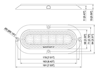 Feu arrière ovale LED de 6 pouces à montage en surface avec réflecteur, STOP/FEU ARRIÈRE/CLIGNOTANT, pour camion et remorque, conforme aux normes SAE/DOT/FMVSS108