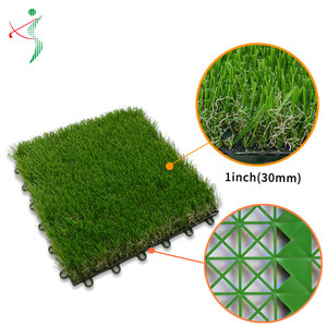 Décoration d'intérieur, tapis de gazon <span class=keywords><strong>synthétique</strong></span> en plastique, gazon artificiel avec base en ABS, tuile de gazon de 30x30 cm pour une utilisation en intérieur et en extérieur - Product Image 3